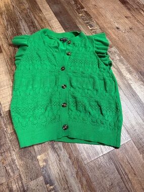 ' Green Knit Button-Front Cardigan Top